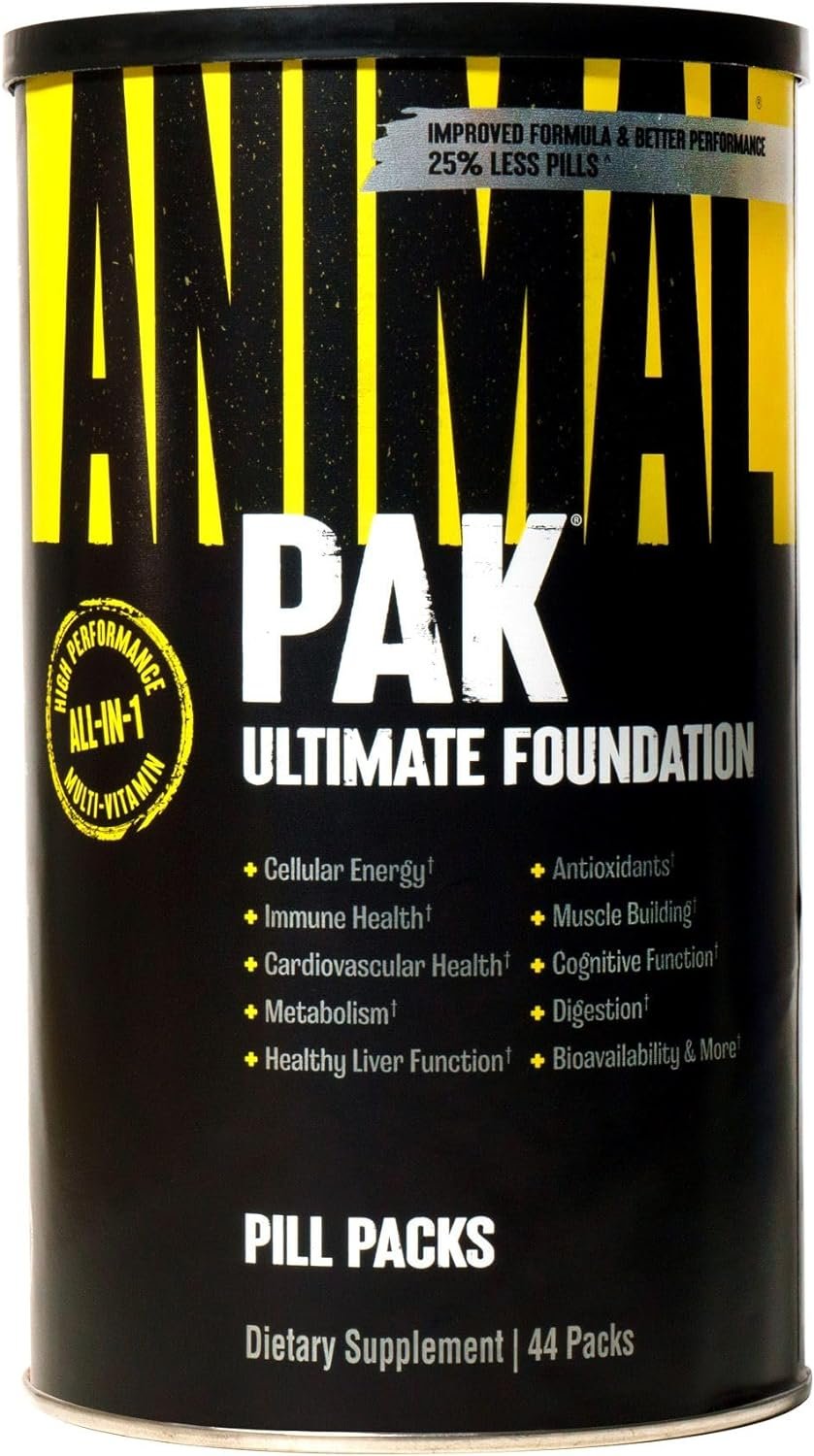 Animal Pak - Convenient All-in-One Vitamin Supplement Pack - Zinc, Vitamins C, B, D, Amino Acids and More - Sports Nutrition Performance Mulitvitamin for Women Men - Updated Version - 44 Count Animal Pak - Convenient All-in-One Vitamin Supplement Pack - Zinc, Vitamins C, B, D, Amino Acids and More - Sports Nutrition Performance Mulitvitamin for Women Men - Updated Version - 44 Count