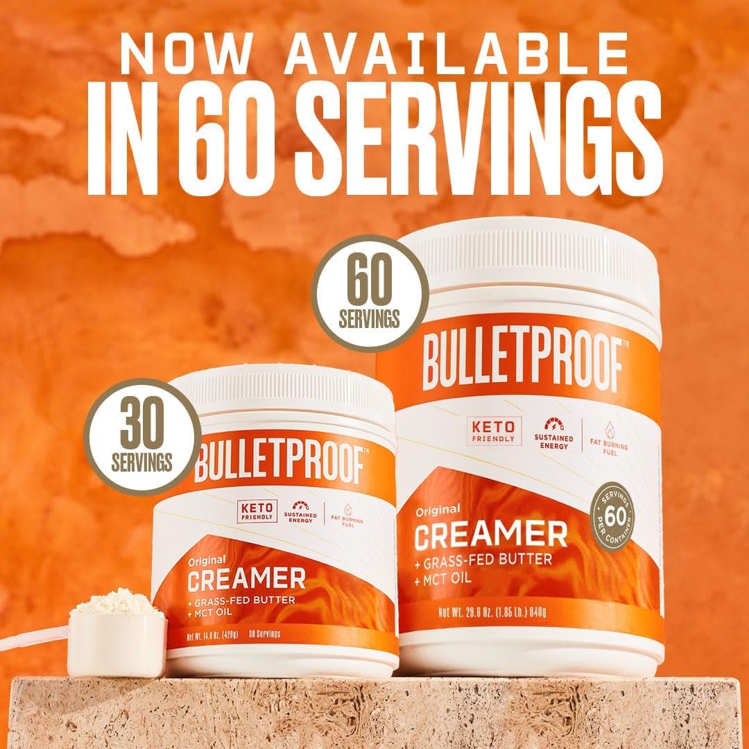 Bulletproof French Vanilla Creamer, 14.8 Ounces, Keto Coffee Creamer with MCT Oil and Grass-Fed Butter