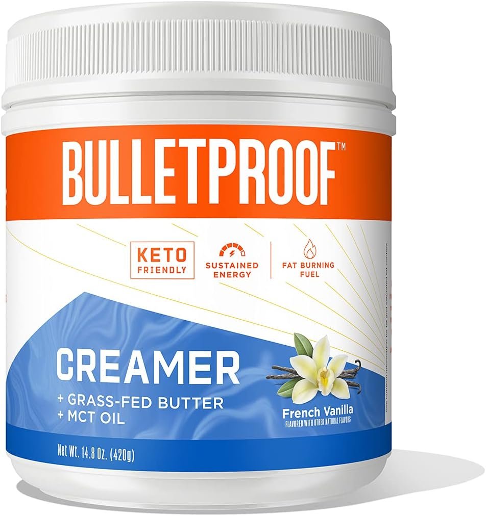 Bulletproof French Vanilla Creamer, 14.8 Ounces, Keto Coffee Creamer with MCT Oil and Grass-Fed Butter