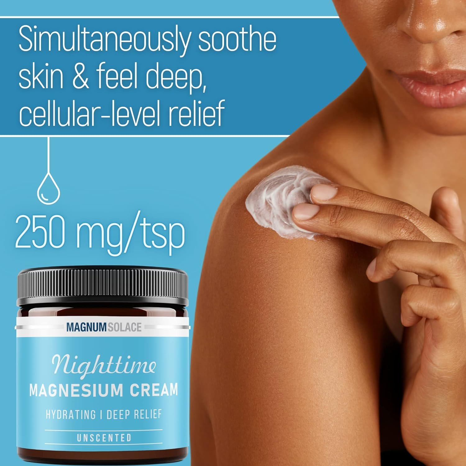 Magnesium Lotion – Nighttime Magnesium Cream – Apply to Legs, Arms or Chest - Topical Magnesium Chloride – USA Made and Safe for Kids (Lavender)