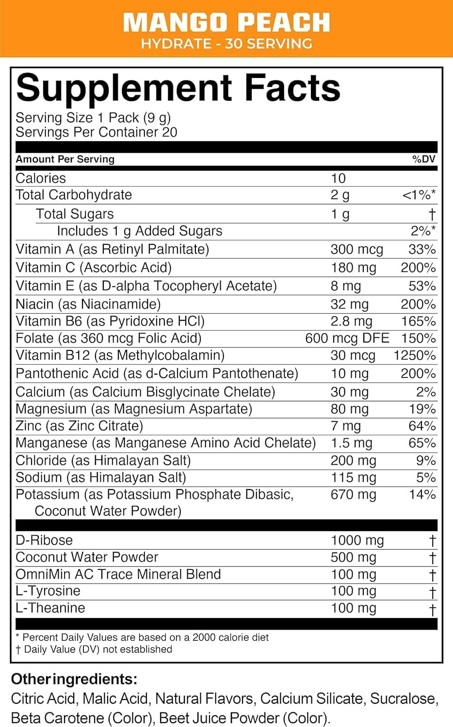 MTN OPS Hydrate Electrolyte Powder Drink Mix Variety Pack