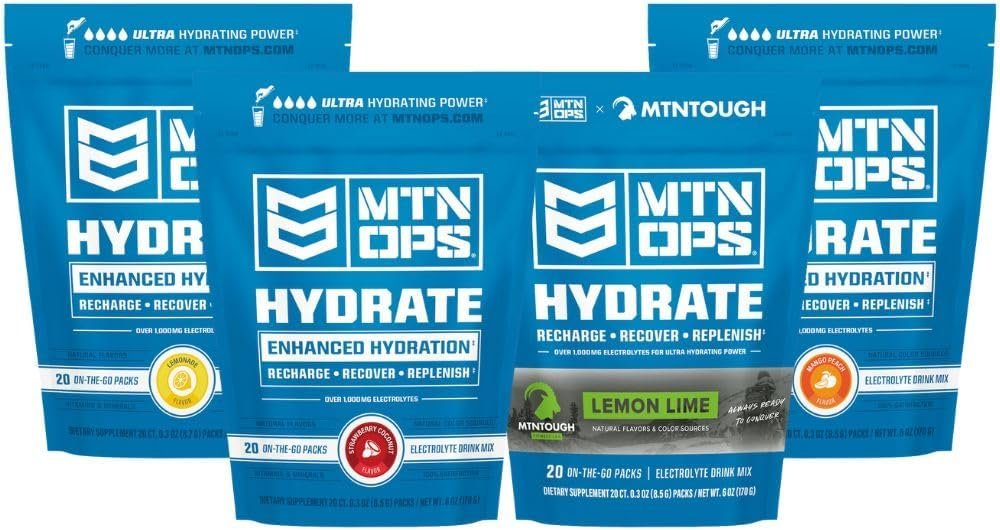 MTN OPS Hydrate Electrolyte Powder Drink Mix Variety Pack