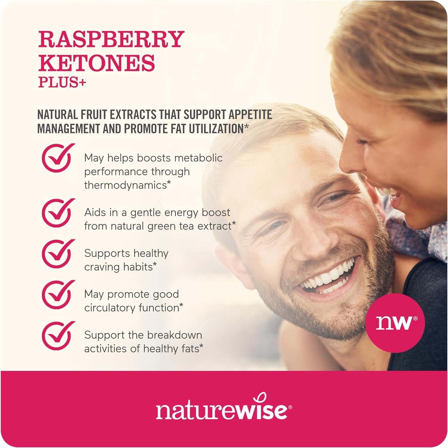 NatureWise Raspberry Ketones Plus - Advanced Ketones in Raspberry Blend Supports Antioxidant Health, Boosts Energy, Supports Weight Targets Vegan  Gluten-Free (120 Veggie Capsules)