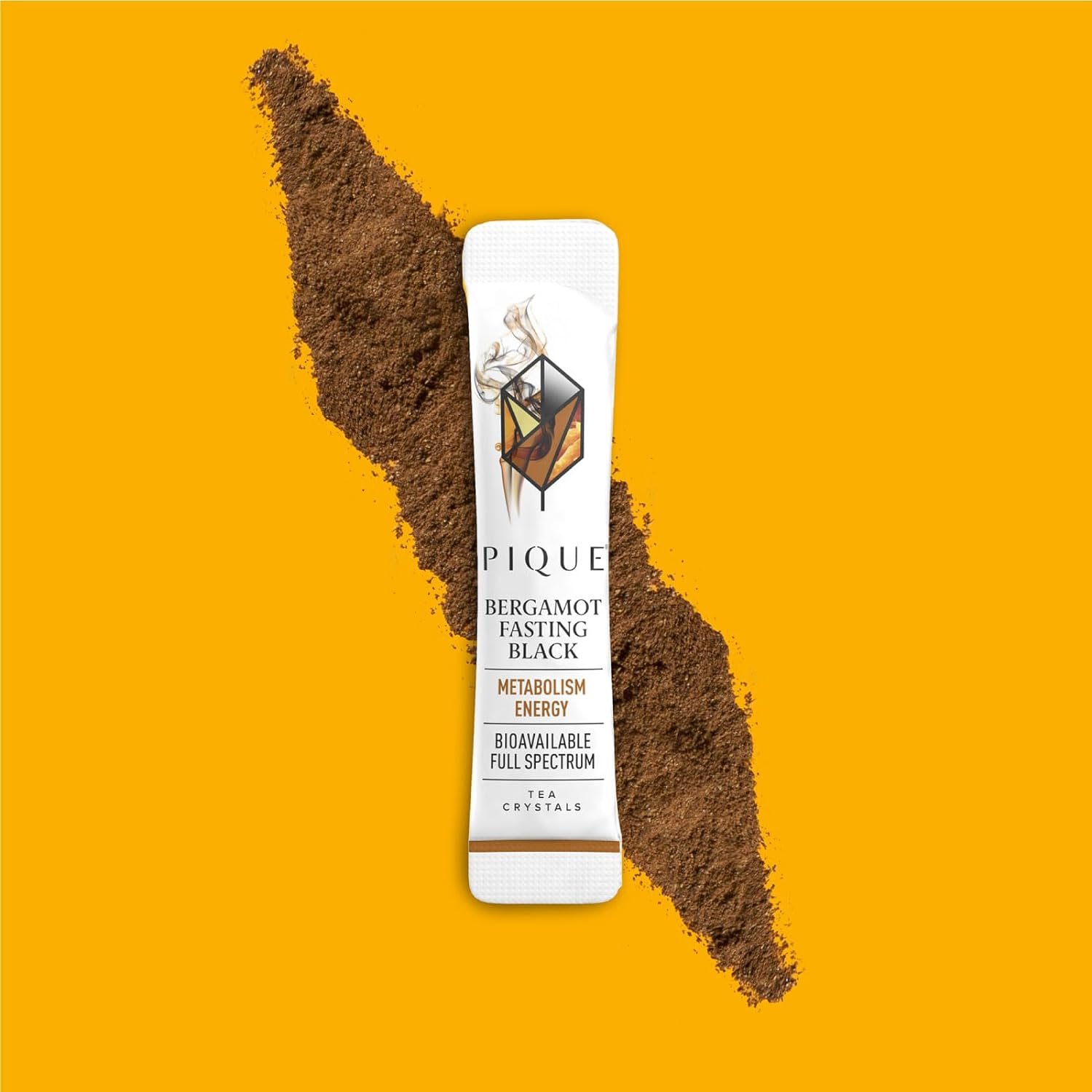 Pique Bergamot Black Tea Crystals - Support Healthy Digestion and Metabolism, High Caffeine Fasting Tea for Energy - 28 Single Serve Sticks (Pack of 1)