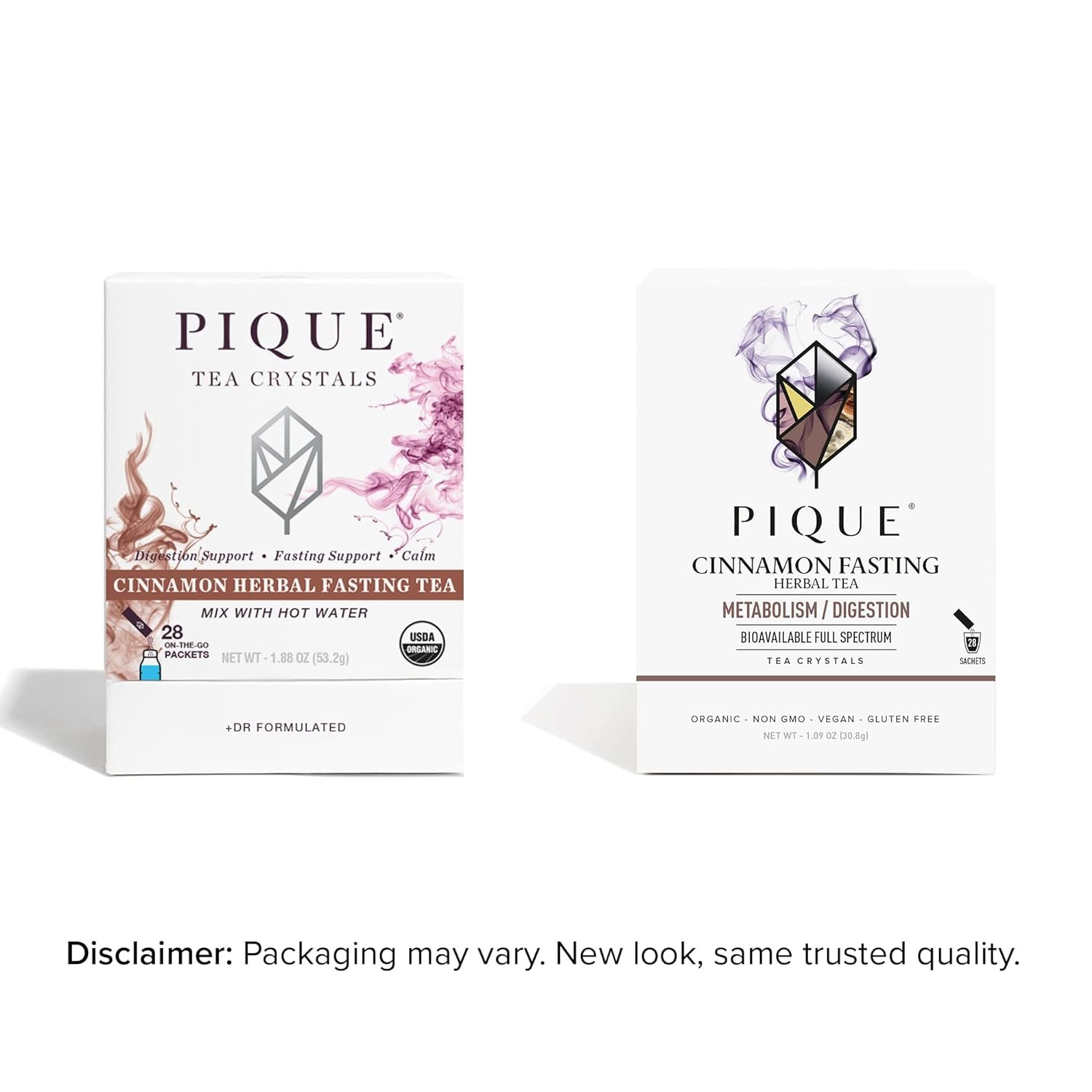 Pique Organic Cinnamon Spice Herbal Tea Crystals - Caffeine-Free Fasting Tea for Healthy Digestion, Warming Cinnamon Supports Healthy Metabolism - 28 Single Serve Sticks (Pack of 1)