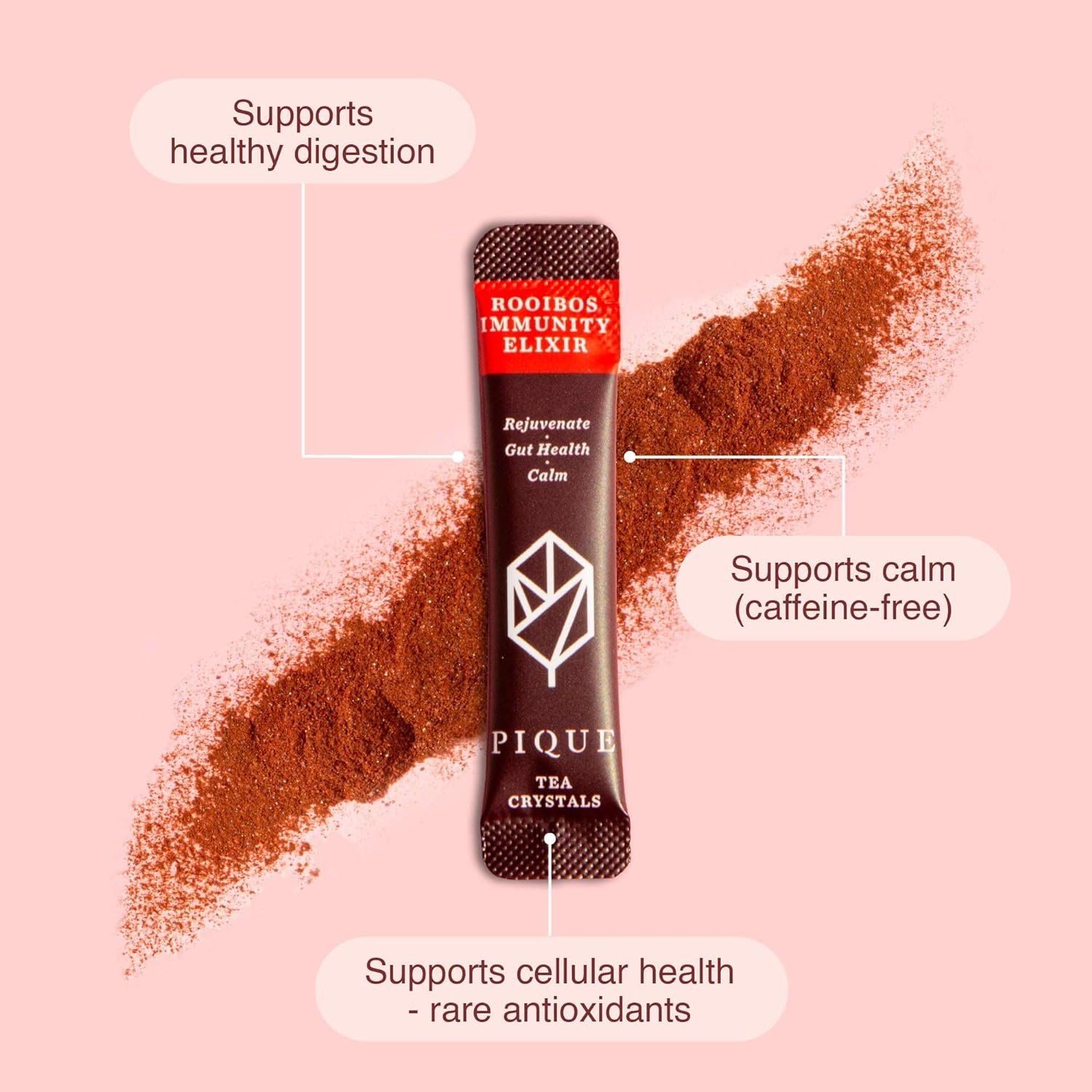 Pique Organic Cinnamon Spice Herbal Tea Crystals - Caffeine-Free Fasting Tea for Healthy Digestion, Warming Cinnamon Supports Healthy Metabolism - 28 Single Serve Sticks (Pack of 1)