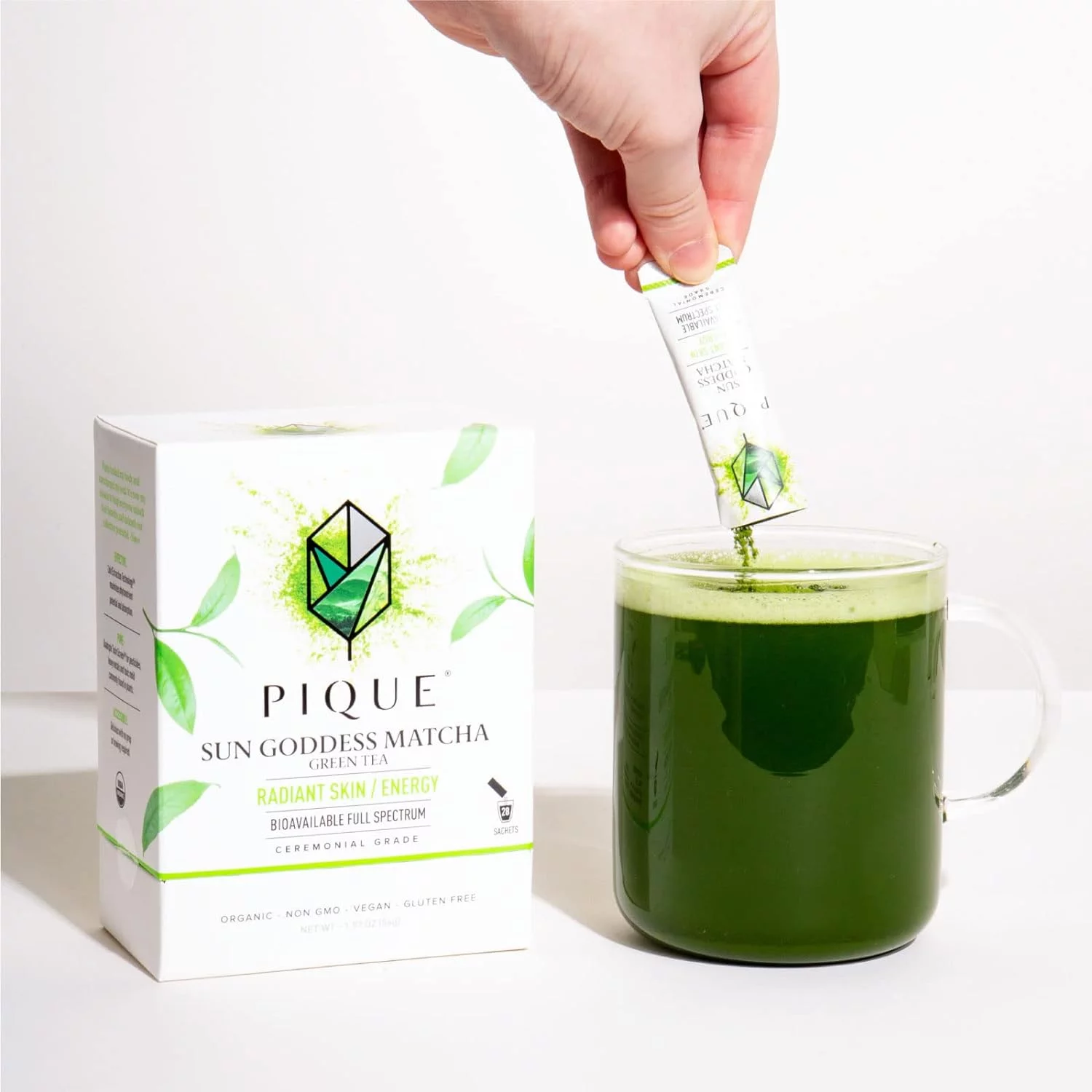 Pique Organic Sun Goddess Matcha - Ceremonial Grade Matcha Green Tea Powder, Supports Radiant Skin, Calm Energy - 28 Single Serve Sticks (Pack of 1) Pique Organic Sun Goddess Matcha - Ceremonial Grade Matcha Green Tea Powder, Supports Radiant Skin, Calm Energy - 28 Single Serve Sticks (Pack of 1)