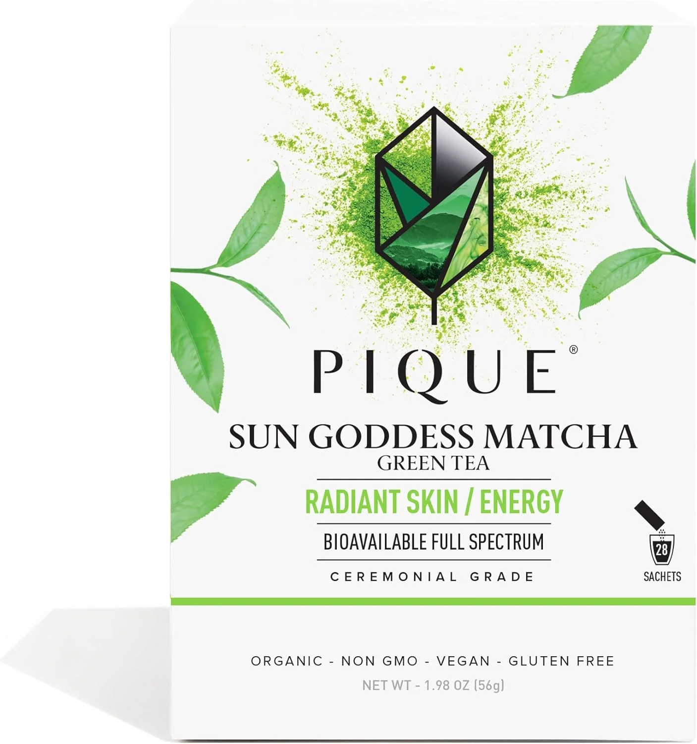 Pique Organic Sun Goddess Matcha - Ceremonial Grade Matcha Green Tea Powder, Supports Radiant Skin, Calm Energy - 28 Single Serve Sticks (Pack of 1) Pique Organic Sun Goddess Matcha - Ceremonial Grade Matcha Green Tea Powder, Supports Radiant Skin, Calm Energy - 28 Single Serve Sticks (Pack of 1)