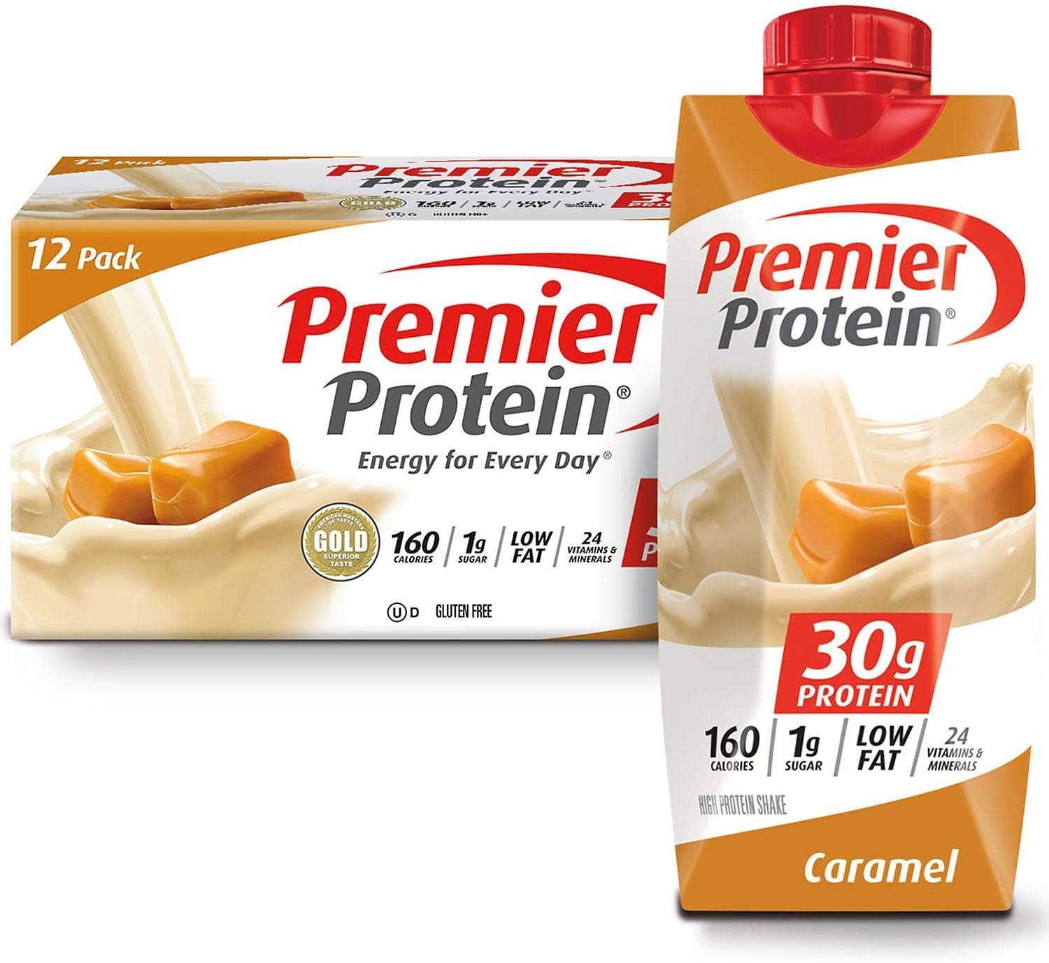 Premier Protein High Protein Shake, Caramel, 11 Fl Oz (Pack of 12) Premier Protein High Protein Shake, Caramel, 11 Fl Oz (Pack of 12)
