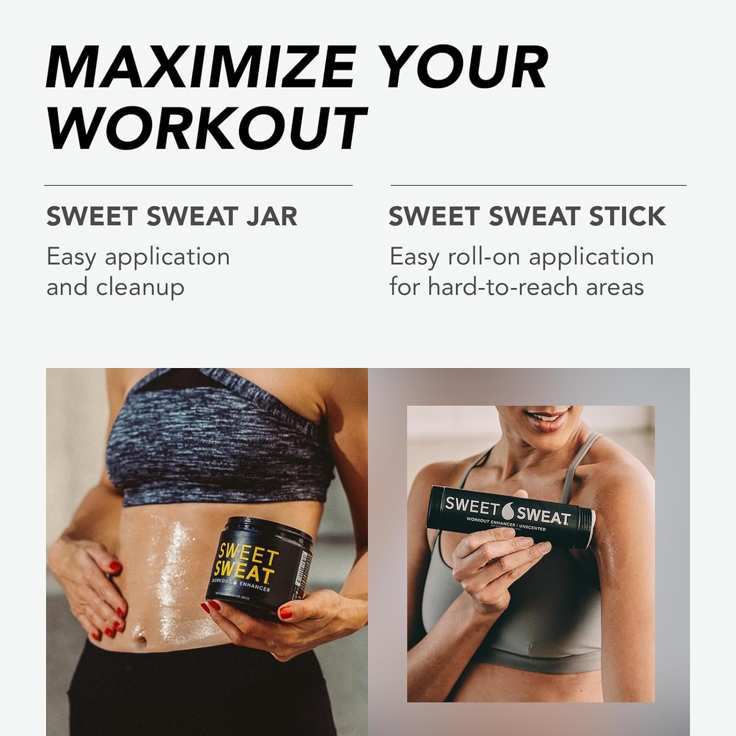 Sweet Sweat Workout Enhancer Roll-On Gel Stick - Makes You Sweat Harder and Faster, Helps Promote Water Weight Loss, Use with Sweet Sweat Waist Trimmer