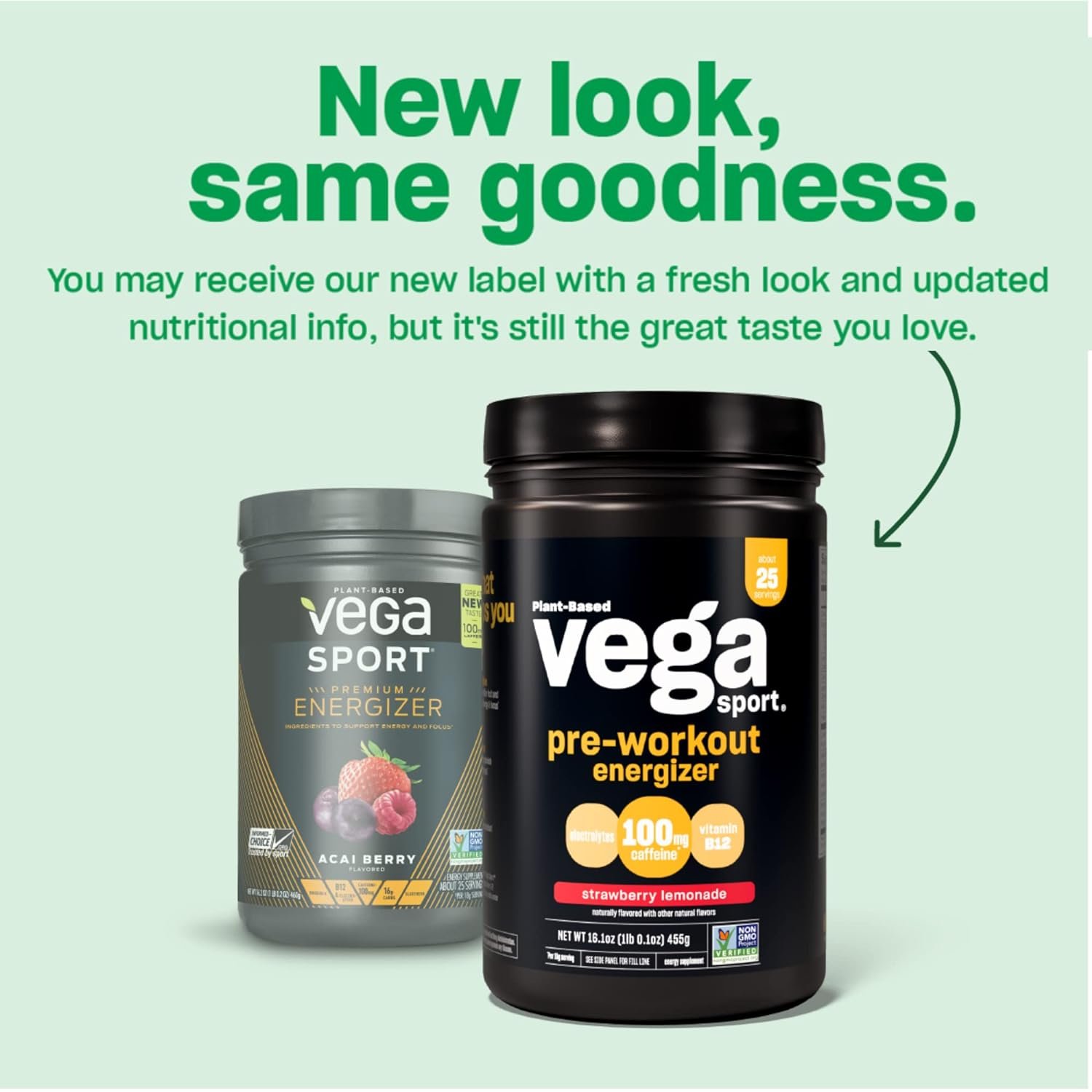 Vega Sport Pre-Workout Energizer, Strawberry Lemonade - Pre Workout Powder for Women  Men, Supports Energy and Focus, Electrolytes, Vegan, Keto, Gluten Free, Non GMO, 1.1 lbs