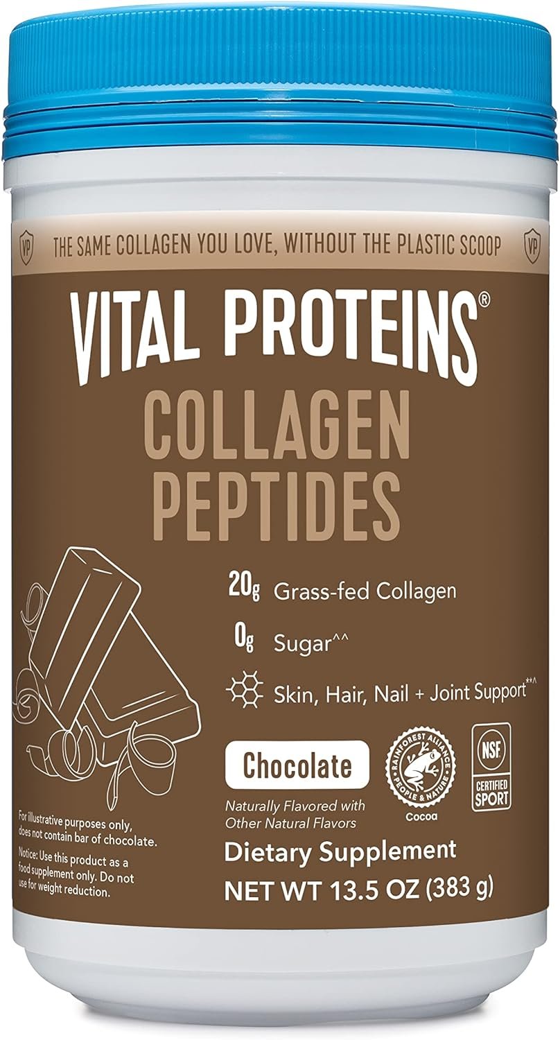 Vital Proteins Collagen Peptides Powder, Promotes Hair, Nail, Skin, Bone and Joint Health, Zero Sugar, Unflavored 9.33 OZ