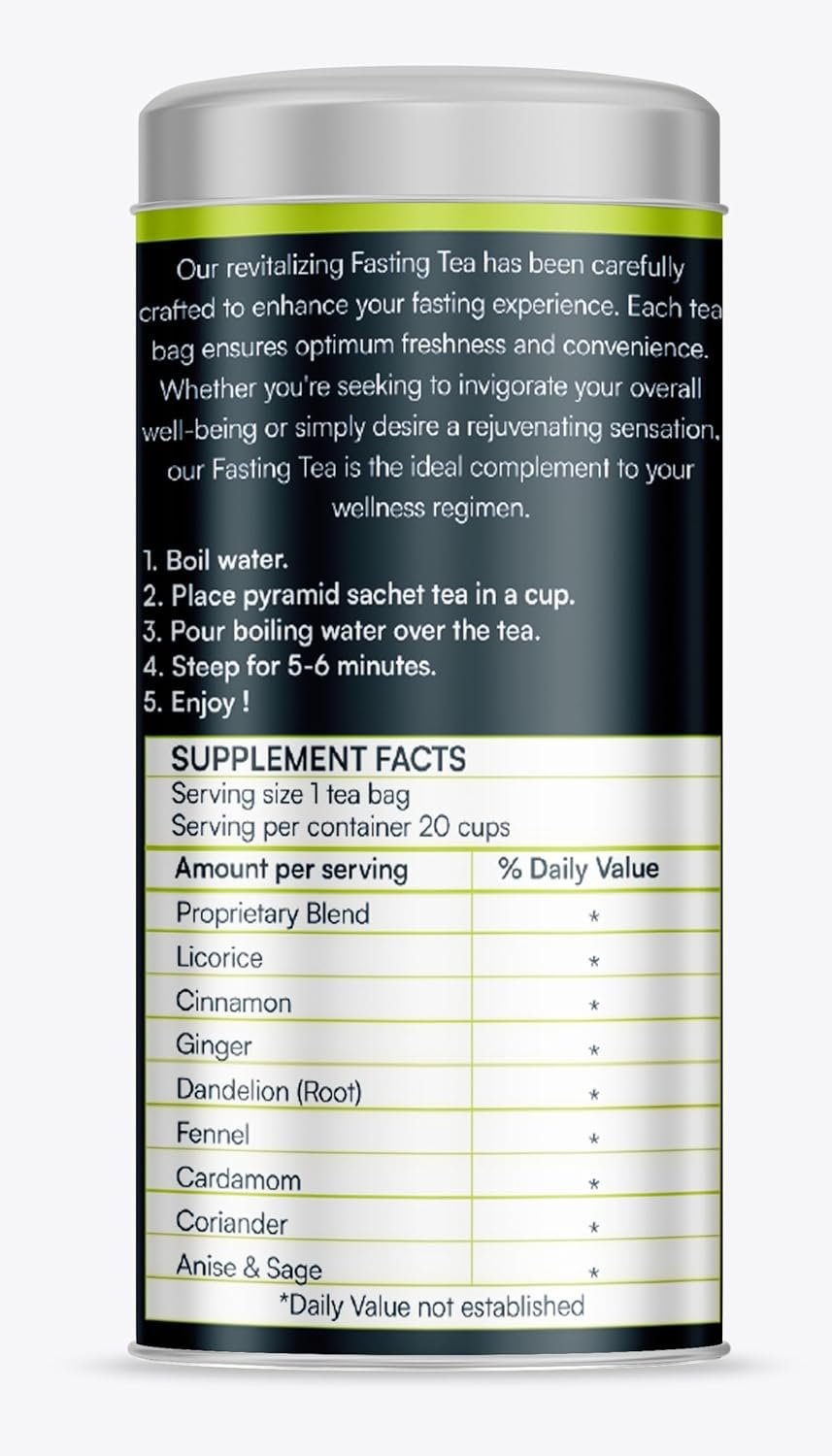 DivinoTea: Elevate Your Fasting Experience with our Herbal Infusion - Balanced, Soothing, and Nourishing Flavors to Enhance Intermittent Fasting. 20 Premium Teabags for a Safe Journey towards