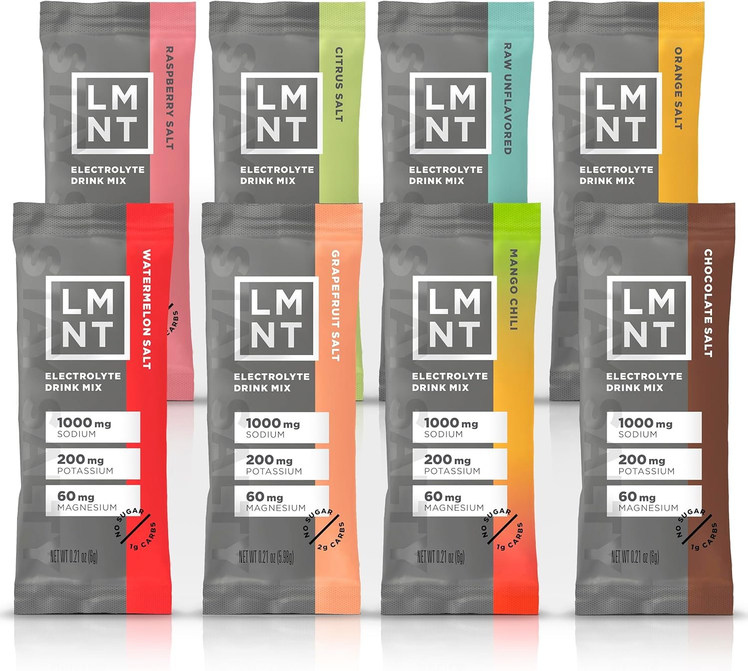 LMNT Zero-Sugar Electrolytes - Sample Pack - Hydration Powder Packets | No Dodgy Ingredients | Keto  Paleo Friendly | 8 Sticks