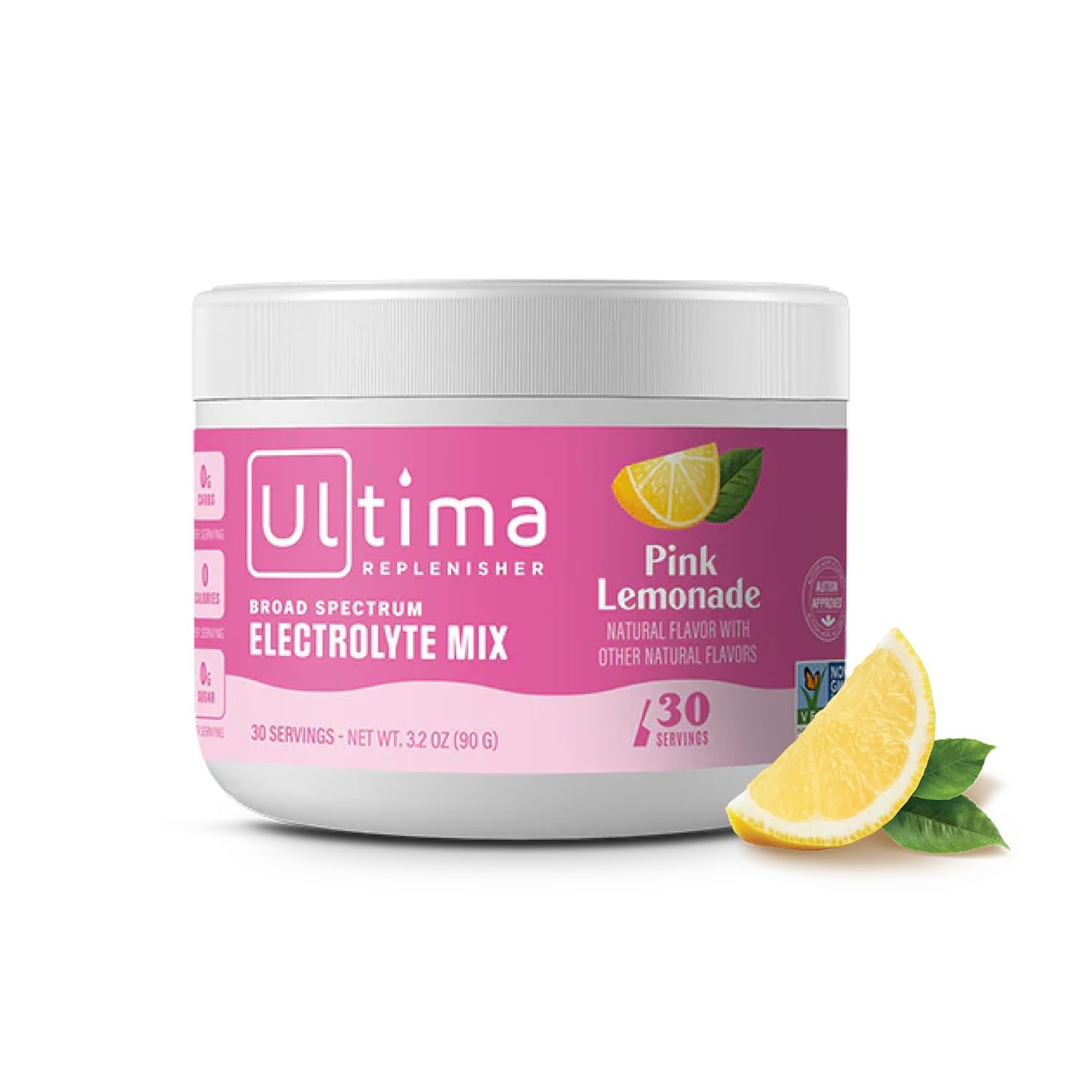 Ultima Replenisher Daily Electrolyte Drink Mix – Pink Lemonade, 30 Serving – Hydration Powder with 6 Key Electrolytes  Trace Minerals – Keto Friendly, Vegan, Non-GMO  Sugar-Free Electrolyte Powder