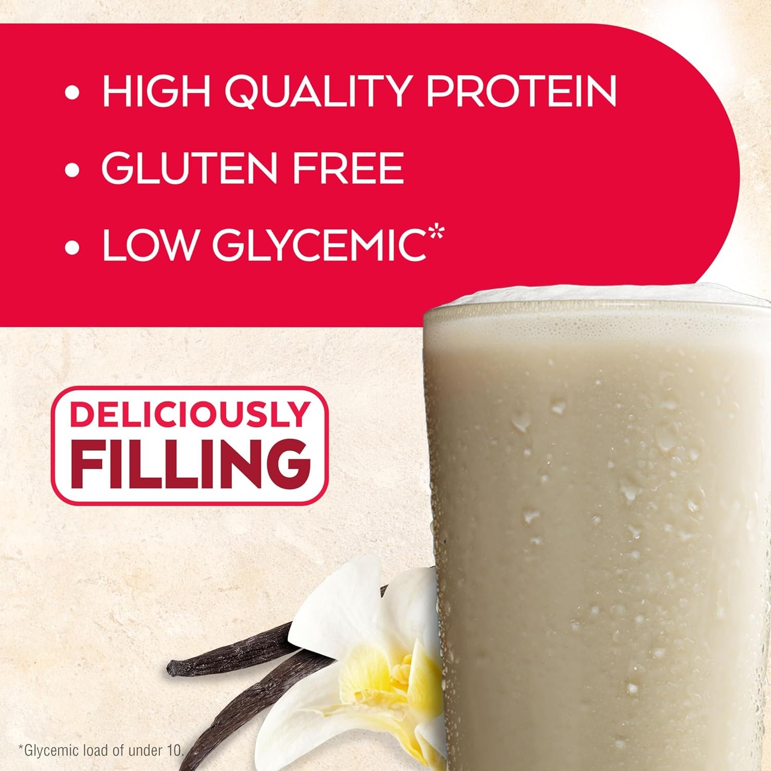 Atkins Creamy Vanilla Plus Protein Shake, 30g Protein, 7g Fiber, 1g Net Carb, 1g Sugar Vanilla Cream Meal Size Protein Shake, 23g Protein, Low Glycemic, 3g Carb, 1g Sugar Atkins Creamy Vanilla Plus Protein Shake, 30g Protein, 7g Fiber, 1g Net Carb, 1g Sugar Vanilla Cream Meal Size Protein Shake, 23g Protein, Low Glycemic, 3g Carb, 1g Sugar