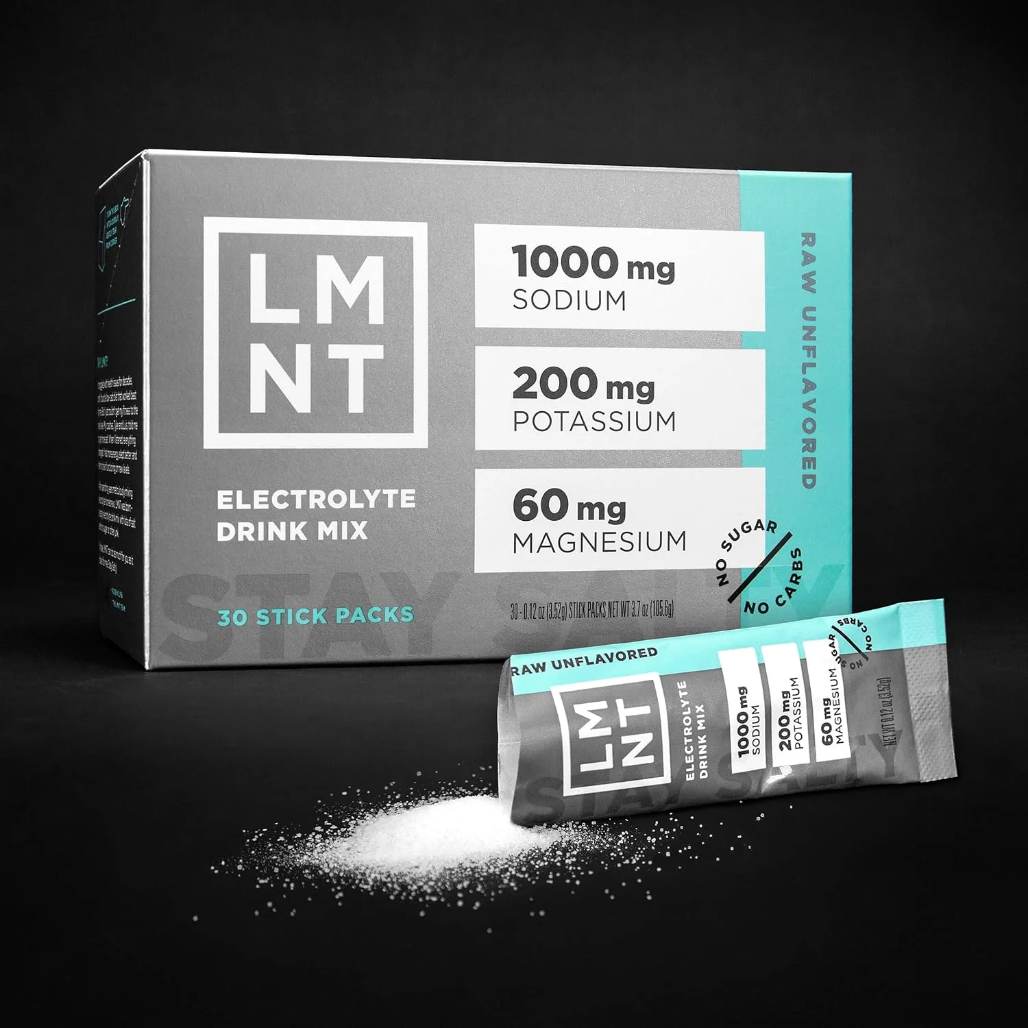 LMNT Zero-Sugar Electrolytes - Raw Unflavored Salt - Hydration Powder Packets | No Dodgy Ingredients | Keto Paleo Friendly | 30 Sticks LMNT Zero-Sugar Electrolytes - Raw Unflavored Salt - Hydration Powder Packets | No Dodgy Ingredients | Keto Paleo Friendly | 30 Sticks